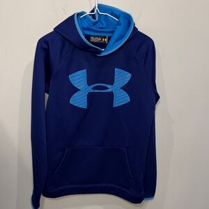 Under Armour Navy and Light Blue fleece lined Hoodie Size YXL